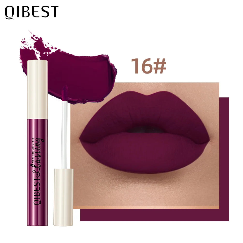 24 Colors Long Lasting Matte Nude Liquid Lipstick Waterproof Non-stick Cup Sexy Nude Red Brown Lip Gloss Lips Makeup Cosmetics Peaceful Pleasures Health and Wellness
