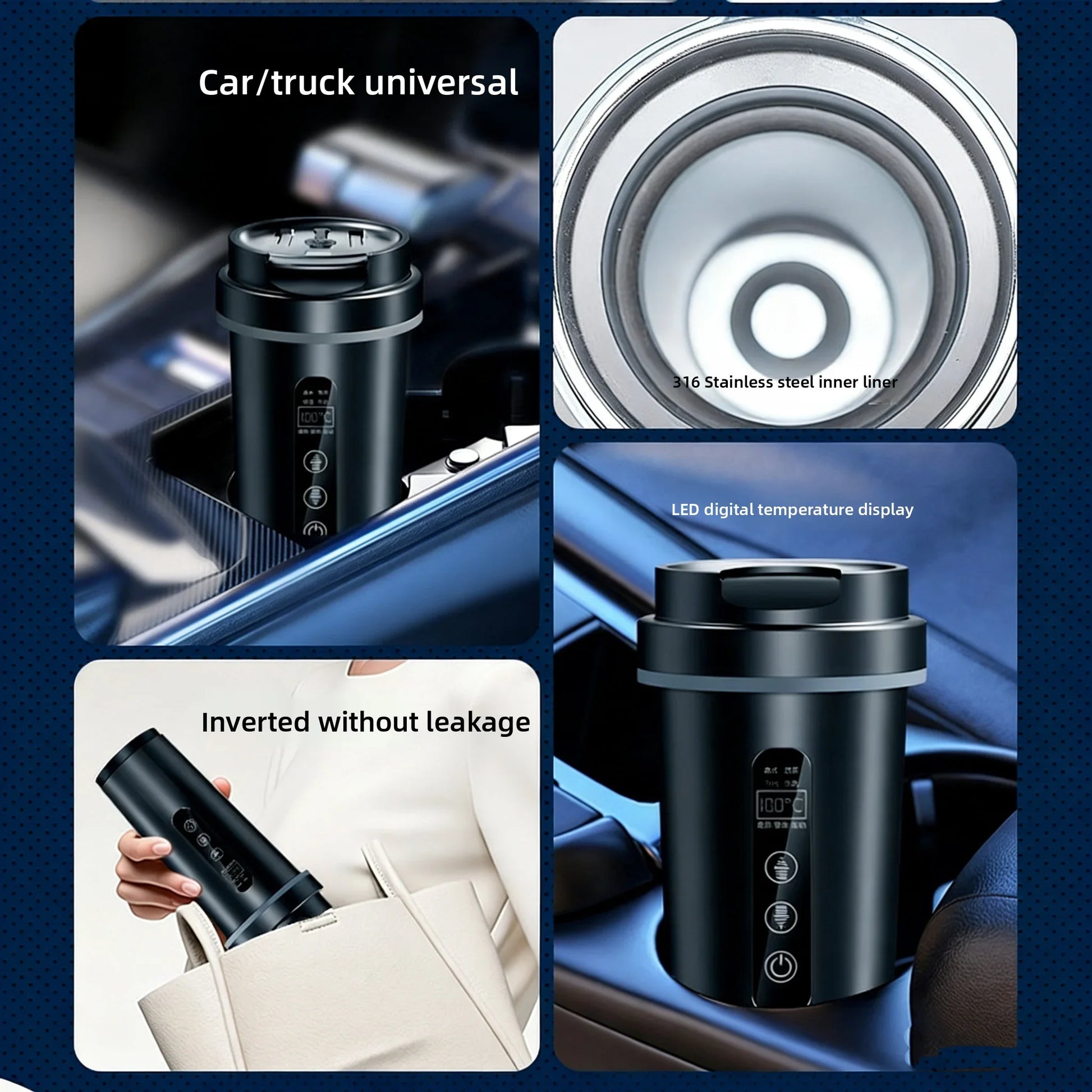 2026 Upgraded Vehicle-Mounted Heating Cup - 316 Stainless Steel Inner Tank 12V/24V Compatible Portable for Sedan & Outdoor Trips Peaceful Pleasures Health and Wellness