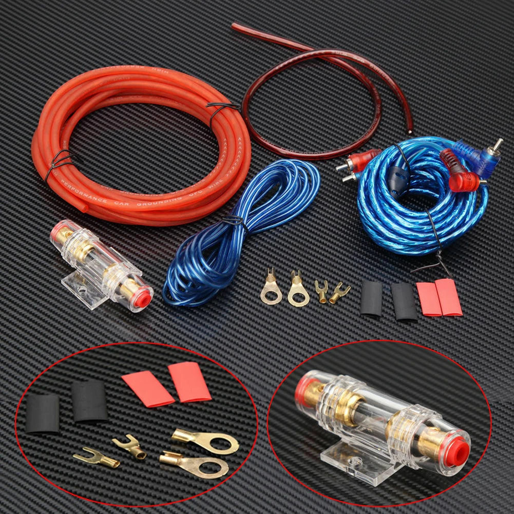 1500W Car Amplifier Wiring Kit 8GA with RCA & 60A Fuse Peaceful Pleasures Health and Wellness