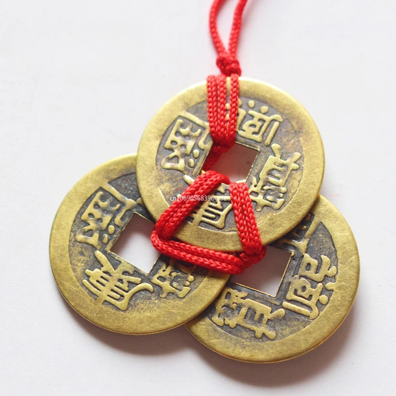 Chinese Feng Shui Copper Coin Charm | Wealth & Luck Pendant