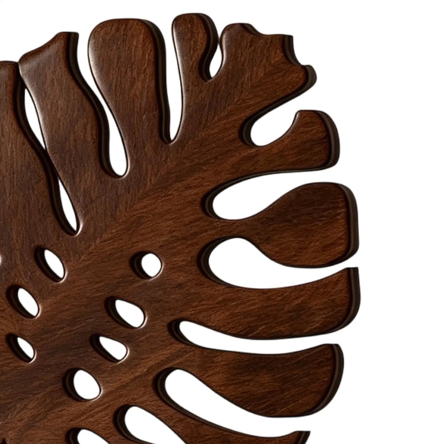 Monstera Wooden Coasters Set of 3 – Heat-Resistant Trivets
