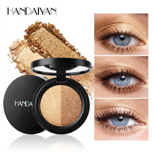 Shimmer Duo Eyeshadow Palette – Pearlescent Glitter 2-Shade Compact Shimmer Eyeshadow Palette Oasis Select