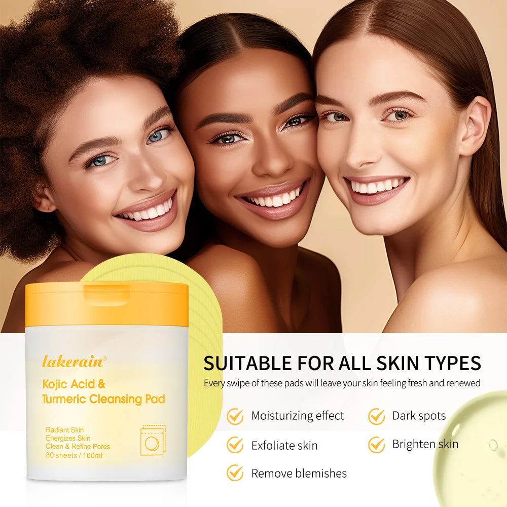 Kojic Acid And Turmeric Cleansing Pad Exfoliate Lighten Acne Scars Unclog Pores Turmeric Cleansing Pad Dark Spots With Glycerol Peaceful Pleasures Health and Wellness