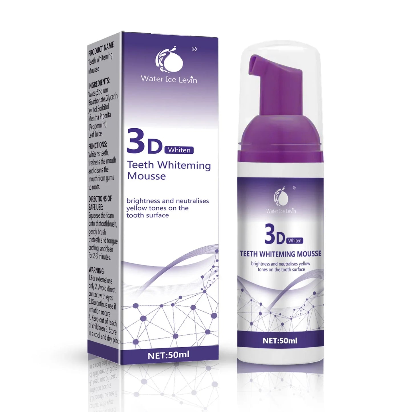 Purple Whitening Mousse Toothpaste 50ml – Fresh Breath & Clean