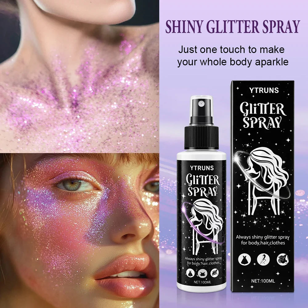 Yellow Glitter Spray 100ml – Shimmer Mist for Hair, Body & Clothes