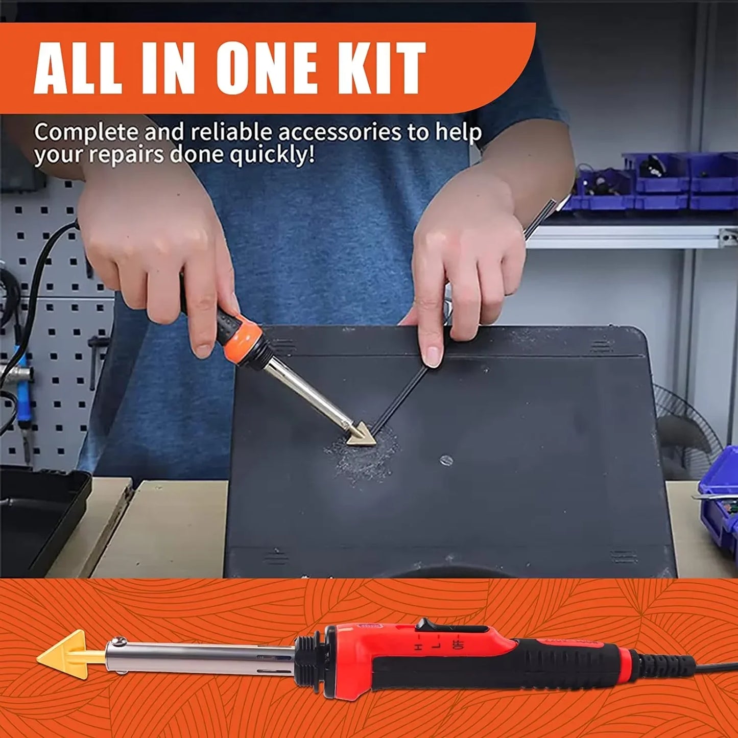 50W/100W Plastic Welding Repair Car Bumper Repair Soldering Iron Kit Temperature Controlled Soldering StationRepair Ironing Tool Peaceful Pleasures Health and Wellness