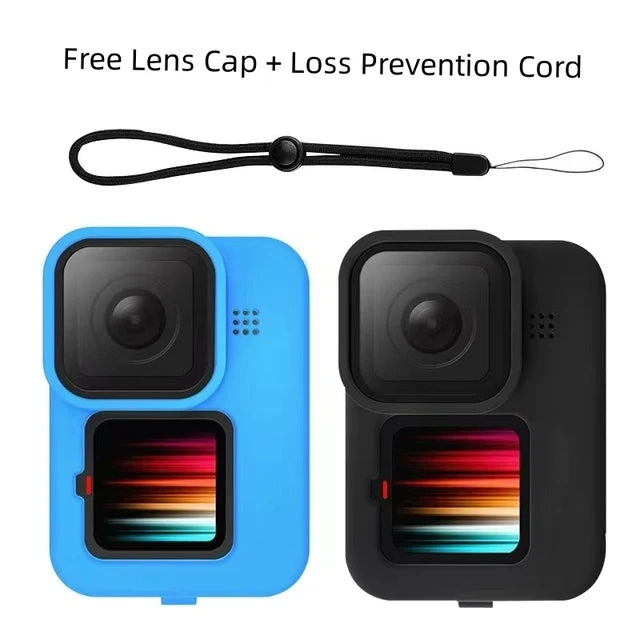 New Soft Silicone Case for Gopro Hero 12 11 10 for Go pro 9 10 11 12 Silicone Protective Full Cover Shell Camera Accessories Peaceful Pleasures Health and Wellness Blue 1 Black 1 Universal