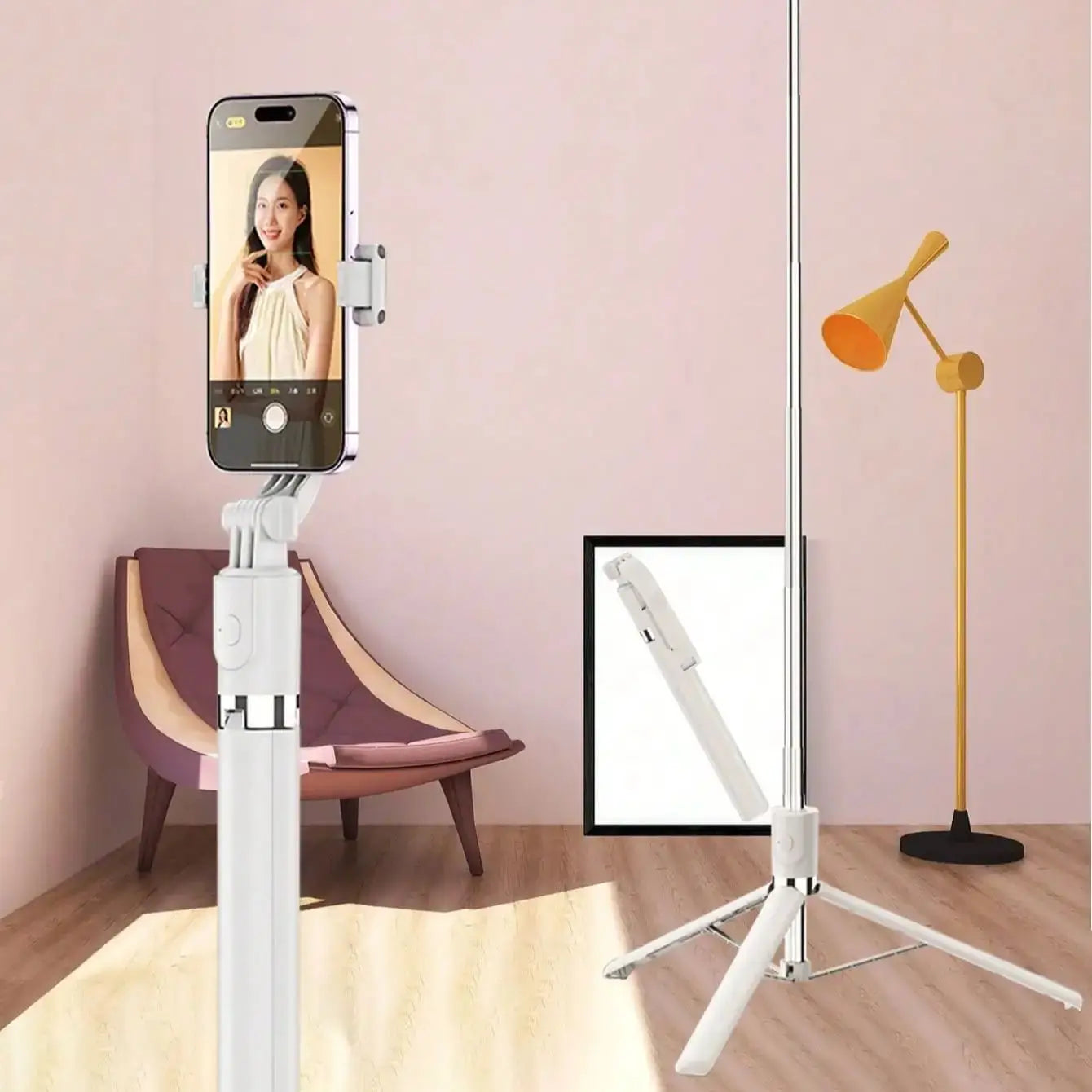 1700mm Selfie Stick Wireless Selfie Stick Phone Tripod Extendable Stand Foldable Monopod For Smartphones Balance Steady Shootin Peaceful Pleasures Health and Wellness white