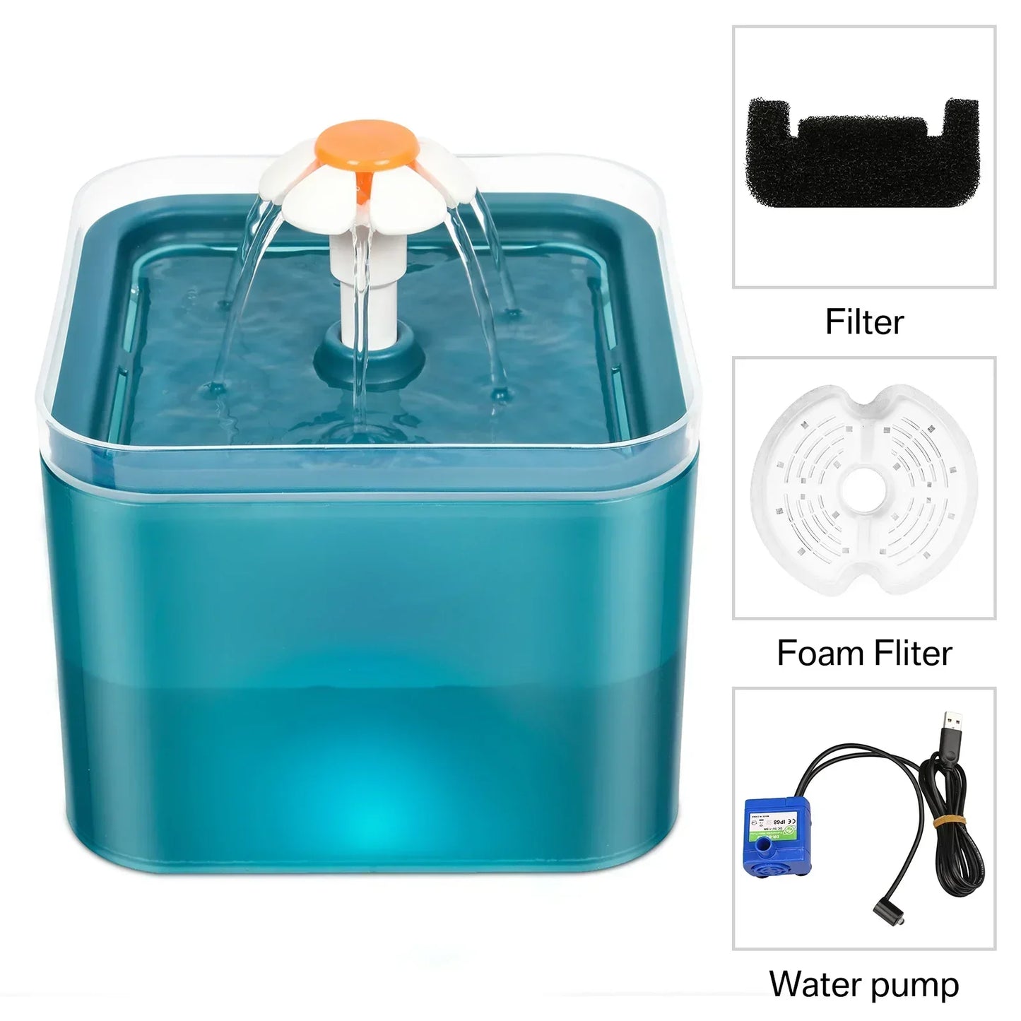 Cat Water Fountain 2L – Silent LED Automatic Pet Dispenser
