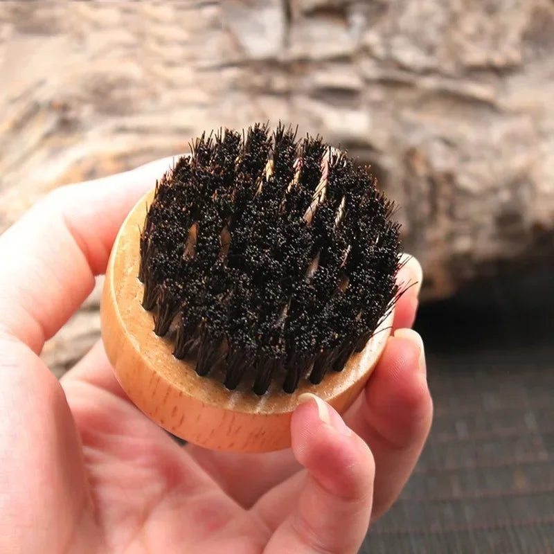 2pcs Natural Boar Bristle Beard Brush for Men Bamboo Face Massage That Works Wonders To Comb Beards and Mustache Drop Shipping Peaceful Pleasures Health and Wellness