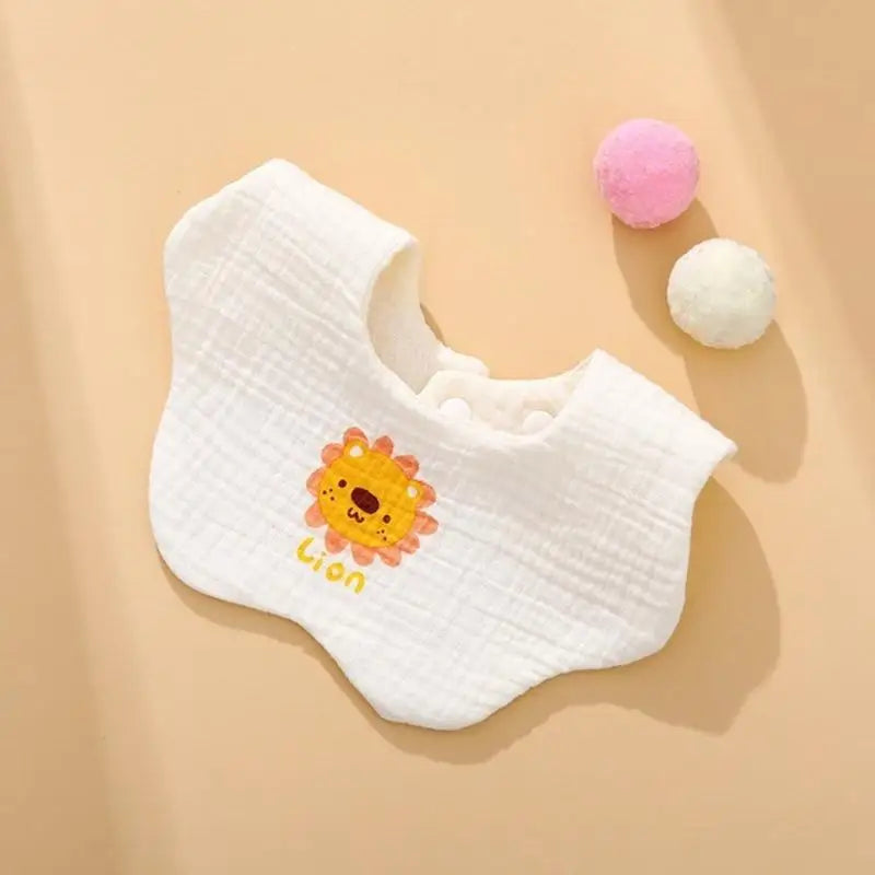 Baby Cotton Feeding Bib | 360° Rotating Cartoon Drool Bib