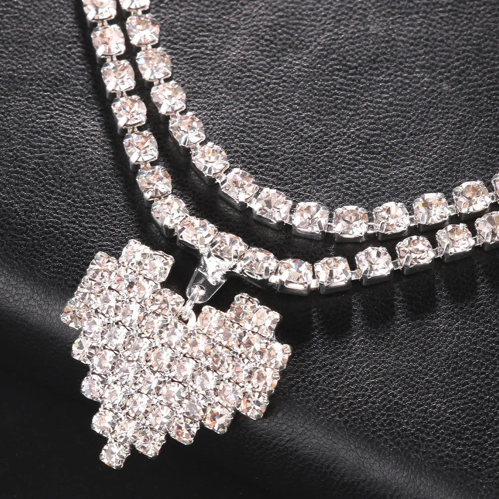 Rhinestone Heart Belly Chain | Double Row Crystal Waist Belt Belly Chain Jewelry Peaceful Pleasures Health and Wellness