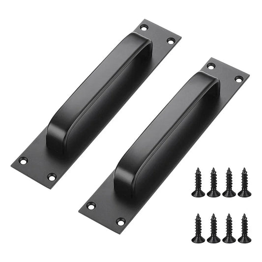2-Pack 200mm Black Aluminium Barn Door Pull Handles | Sliding Door Pull Handle Oasis Select Black