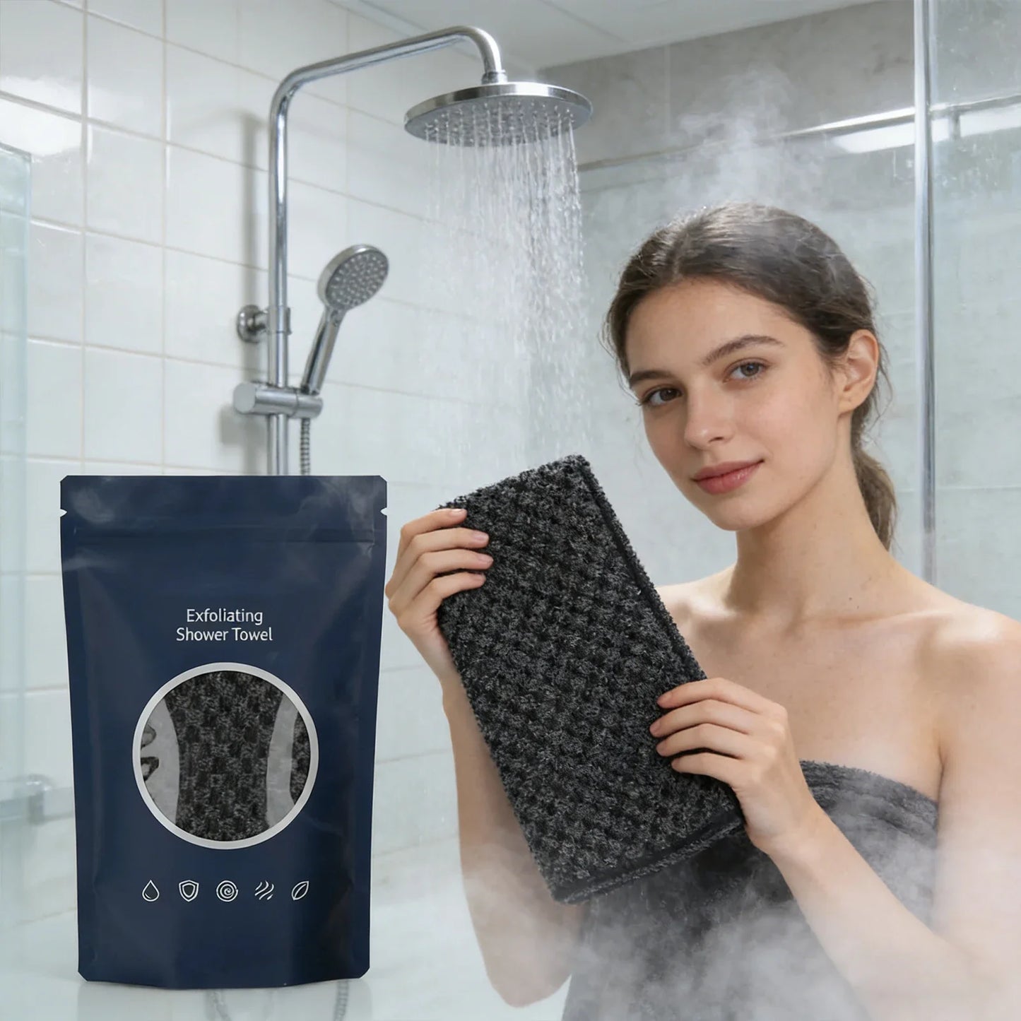 Nylon Exfoliating Bath Scrub Towel – Deep Cleanse & Soft Skin