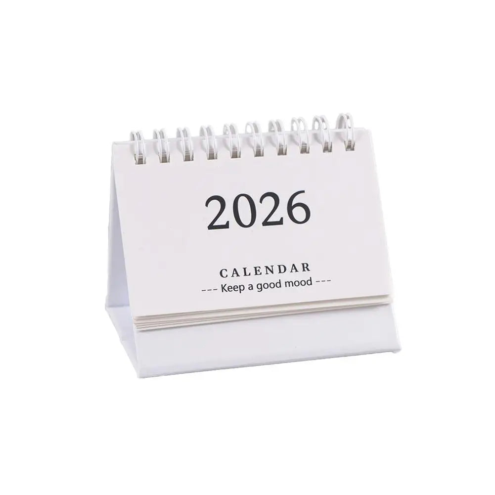 2026 Mini Desk Calendar Simple Style English Mini Desk Calendar Desktop Display Portable Decoration Handmade Diary Peaceful Pleasures Health and Wellness C