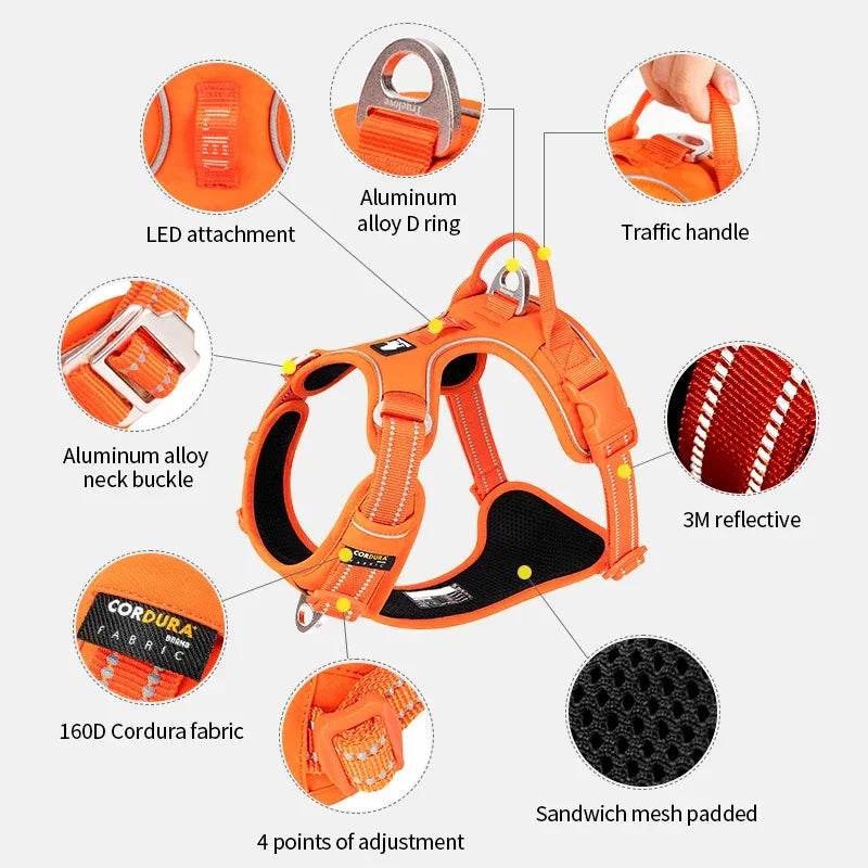 TRUE LOVE Pet Harness No Pull Nylon Reflective Dog Harness Adjustable Comfortable Control Step-in Brilliant Truelove TLH5654 Peaceful Pleasures Health and Wellness