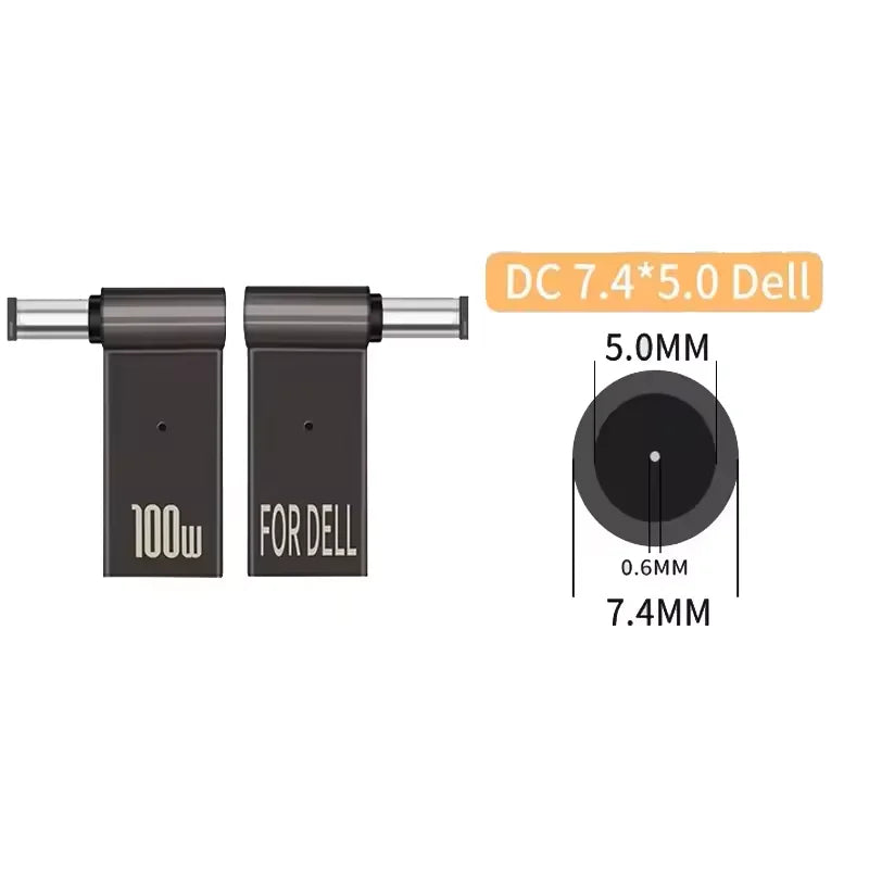 100W USB-C to DC Laptop Charger Adapter – Dell HP Asus Lenovo Peaceful Pleasures Health and Wellness 7.4-5.0mm (for Dell)
