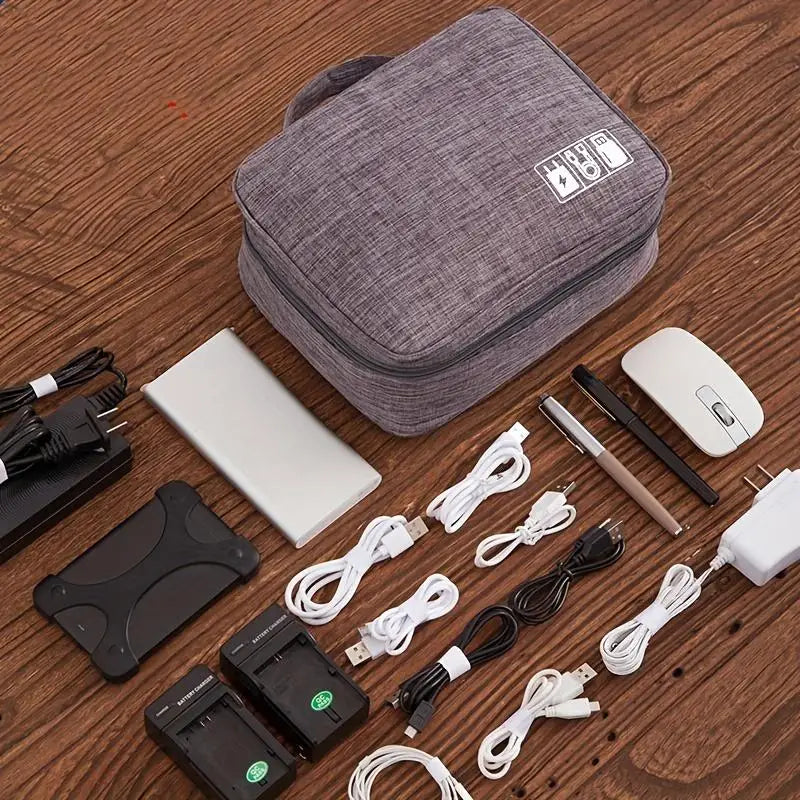 USB Data Line Power Bank Storage Bag Travel Cosmetic Organizer Case Portable Cable Storage Bags Multipurpose Digital Organizer Peaceful Pleasures Health and Wellness