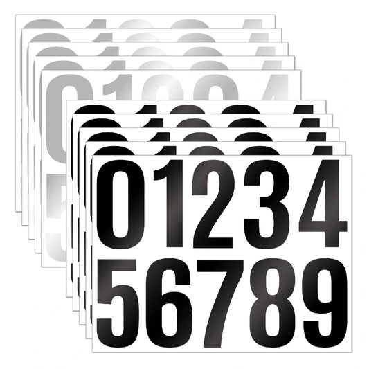 4-inch Digital Sticker Large Size Glossy Metal Silver Black Self Adhesive Reflective Digital Sticker for Mailbox Address Item ID Peaceful Pleasures Health and Wellness