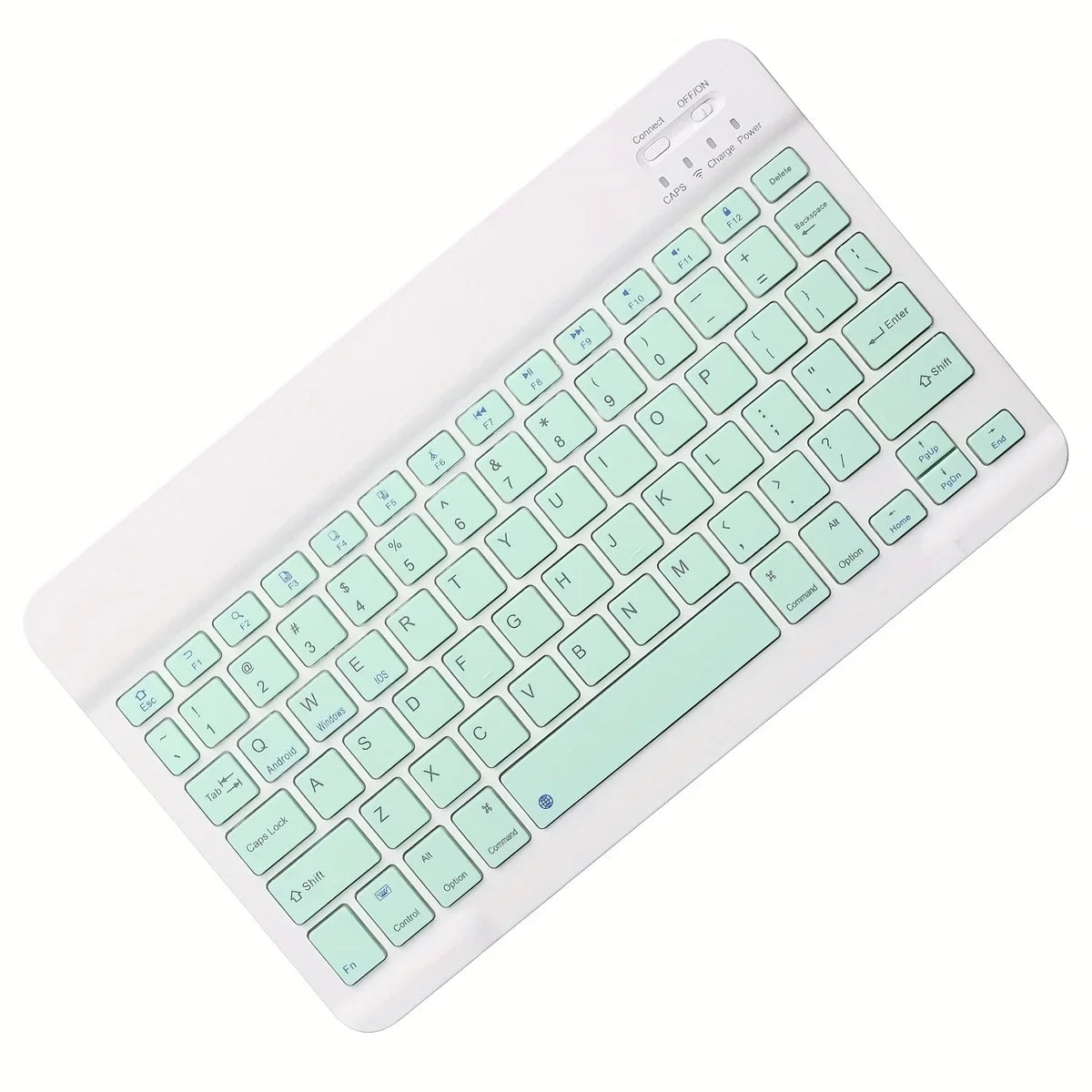 Ultra-thin Wireless Keyboard,10-inch Bluetooth-compatible Keyboard, Type-C Charging, for Tablet, PC, iOS, Android, Windows Peaceful Pleasures Health and Wellness Green keyboard