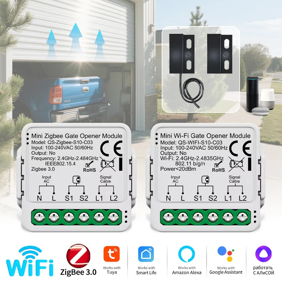Tuya Zigbee WiFi Smart Garage Door Controller – Alexa Google