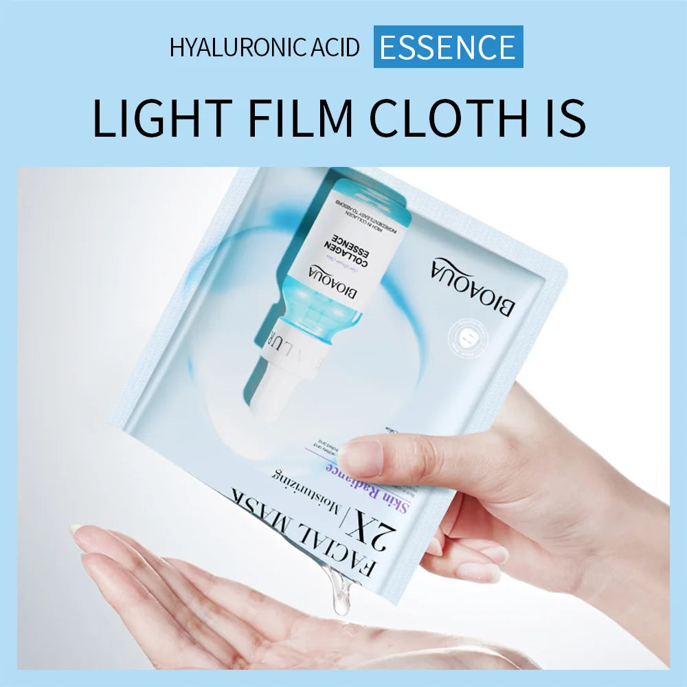 20pcs/5pcs Centella Collagen Face Mask VC Moisturizing Refreshing Sheet Masks Hyaluronic Acid Facial Mask Skin Care Products Peaceful Pleasures Health and Wellness
