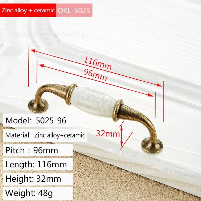 Retro European Bronze Cabinet Drawer Handles & Knobs | Zinc Alloy