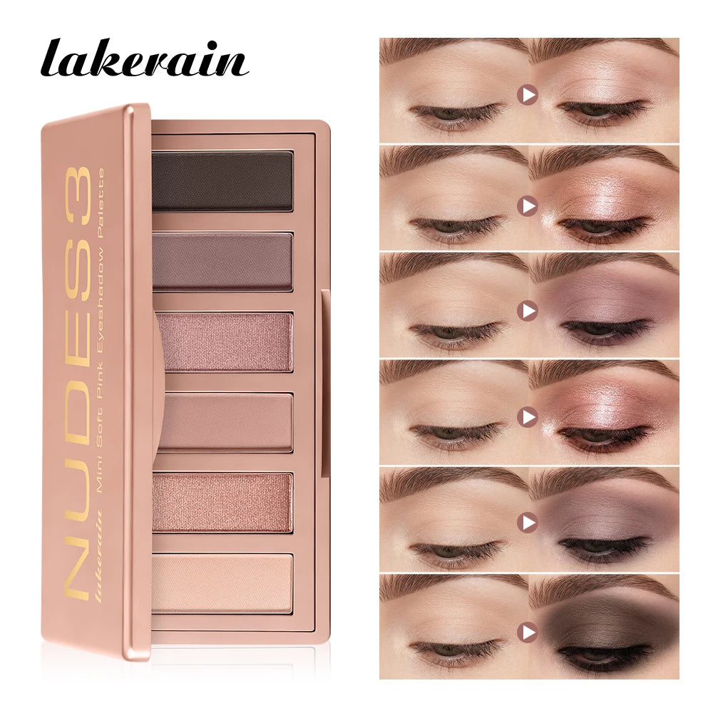 Mini Soft Pink Eyeshadow Palette Long Lasting All-Day Wear Brighten Eyes Matte & Shimmer Shadow Smooth Texture Eyeshadow Palette Peaceful Pleasures Health and Wellness