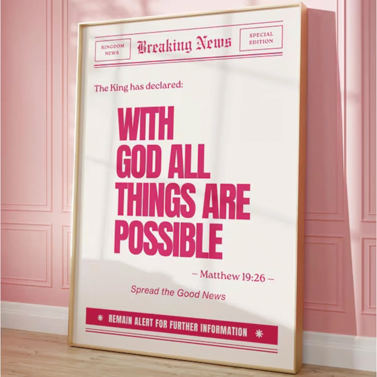 Pink Christian "God Is Good" Canvas Wall Art Print | Home Décor