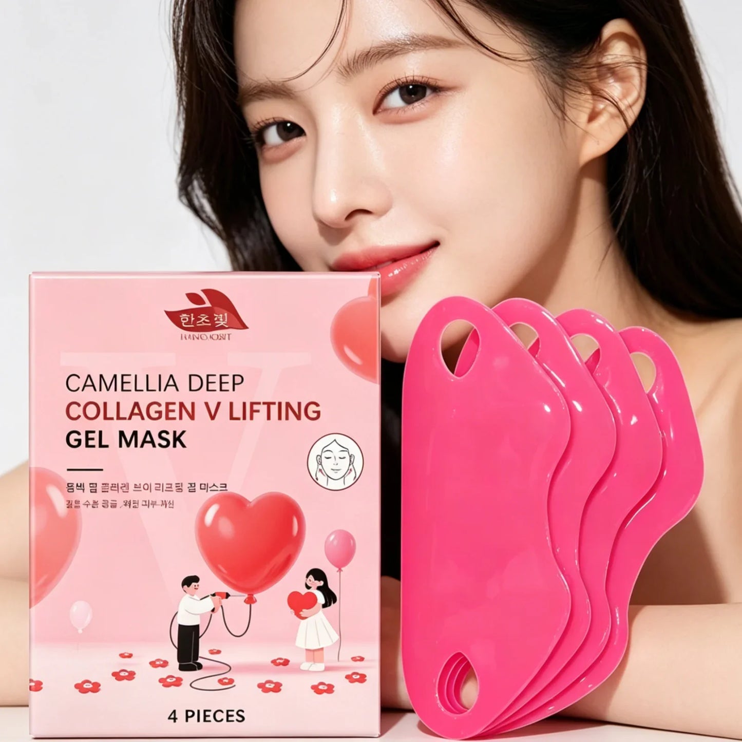 Hanchobit Collagen V-Line Lifting Mask – Anti-Wrinkle 4 Pcs