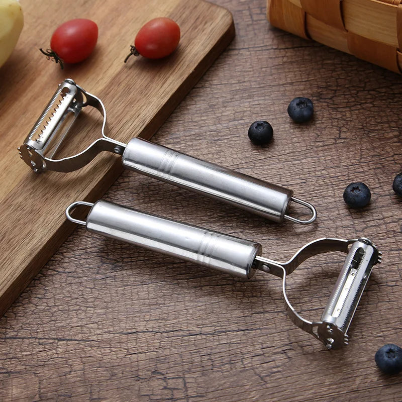 2pc high-quality stainless steel potato, cucumber, and carrot shredding tool, vegetable and fruit peeler, vegetable slicer Peaceful Pleasures Health and Wellness black