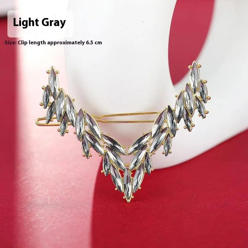 Korean V-Shape Crystal Hair Clip – Luxury Rhinestone Hairpin