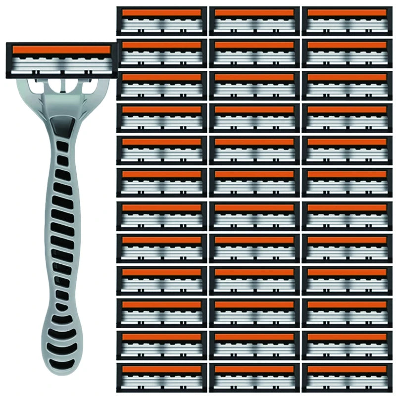 Men's 3-Blade Stainless Steel Manual Razor | Home & Travel