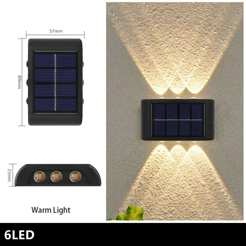 Waterproof Solar Wall Lights Solar Powered Up And Down Luminous Lighting LED Solar Lamp Yard Street Balcony Peaceful Pleasures Health and Wellness