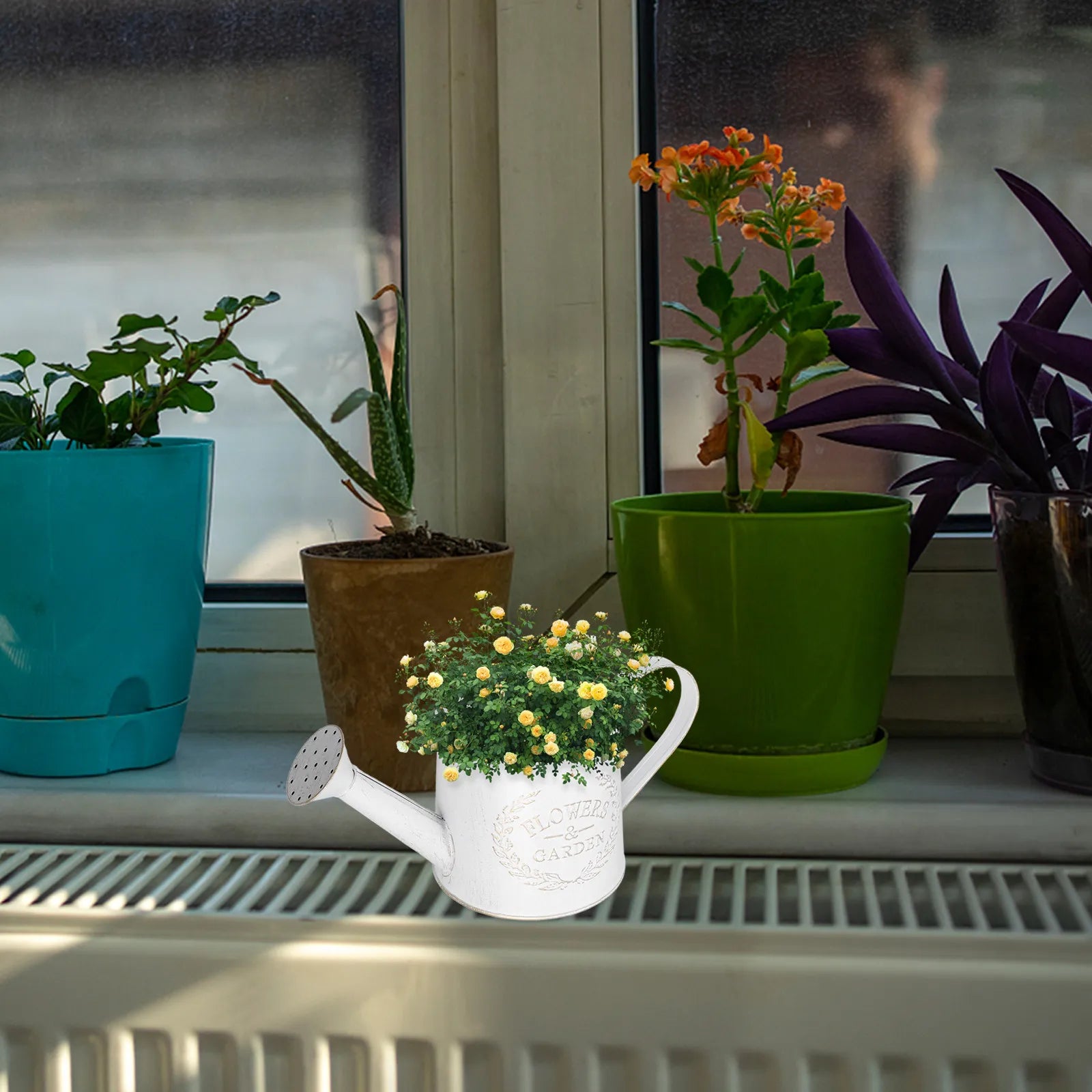 Large Capacity Metal Watering Pot Wear Resistant Indoor Outdoor Use for Succulents Flowers Garden Plant Watering Peaceful Pleasures Health and Wellness