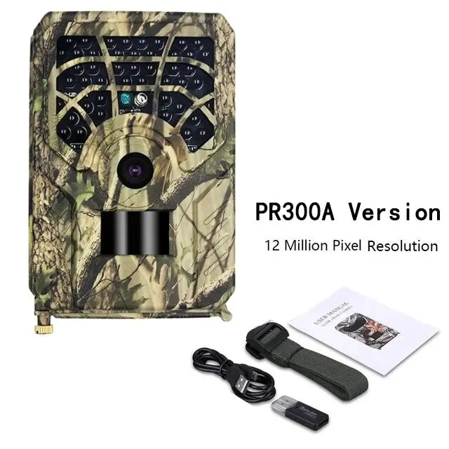Hunting Camera Night Vision 720P 15M Wildlife Trail Cameras Tracking Infrared Hight Definition Wireless Camera Peaceful Pleasures Health and Wellness PR300A