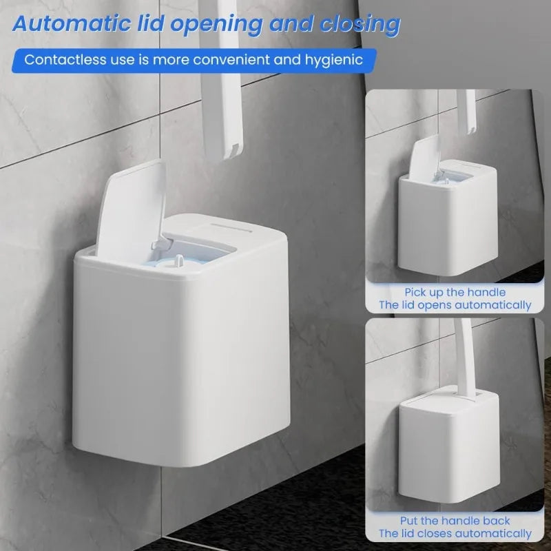 Wall-Mounted Disposable Toilet Brush Set | Extended Handle