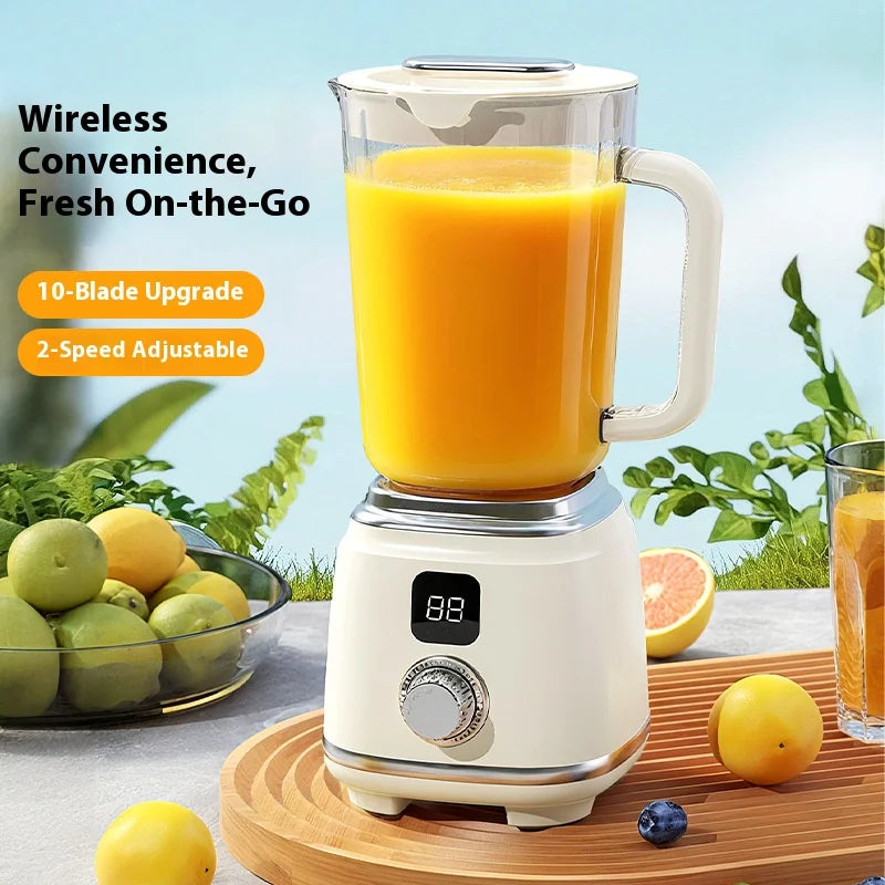 New Home Blender 10 Blades 3000mAH Multifunctional Juicer Ice Crusher Juice Extractor High Juice Rate Kitchen Tools Peaceful Pleasures Health and Wellness