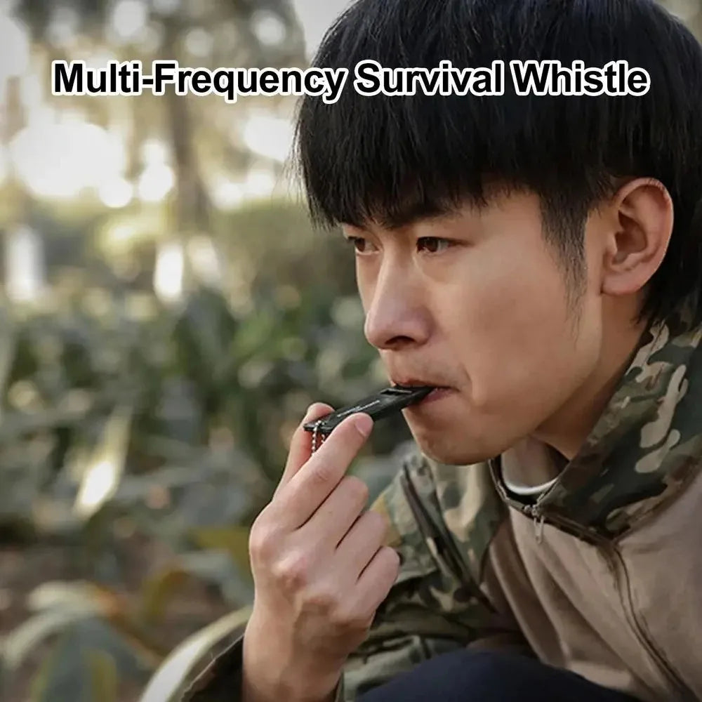 High Decibel 3-Frequency Whistle Outdoor Emergency Survival Whistle for Camping, Hiking, Hunting, Survival Whistle Gear Peaceful Pleasures Health and Wellness