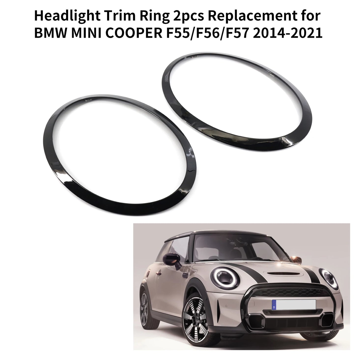BMW MINI Cooper F55 F56 F57 Headlight Trim Rings 2014–2021