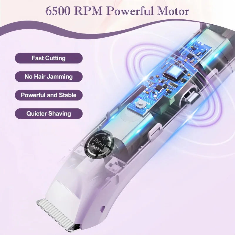 Newest 4-in-1 Electric Painless Hair Shaver IPX7 Waterproof Battery-Powered Dual Head Hair Removal for Women Men All Areas Peaceful Pleasures Health and Wellness