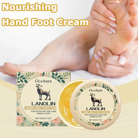 Lanolin Hand Foot Cream Deep Moisturizing Exfoliates Removes Dead Skin Softens Hands Anti-Crack Non-Greasy Hydration Cream Peaceful Pleasures Health and Wellness