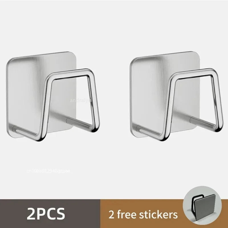 1pc-6pcs Stainless Steel Sink Sponge Rack For Sponge Steel Wire Ball Draining Paste The Inner Wall Of The Sink Kitchen Supplies Peaceful Pleasures Health and Wellness 2PCS-sliver