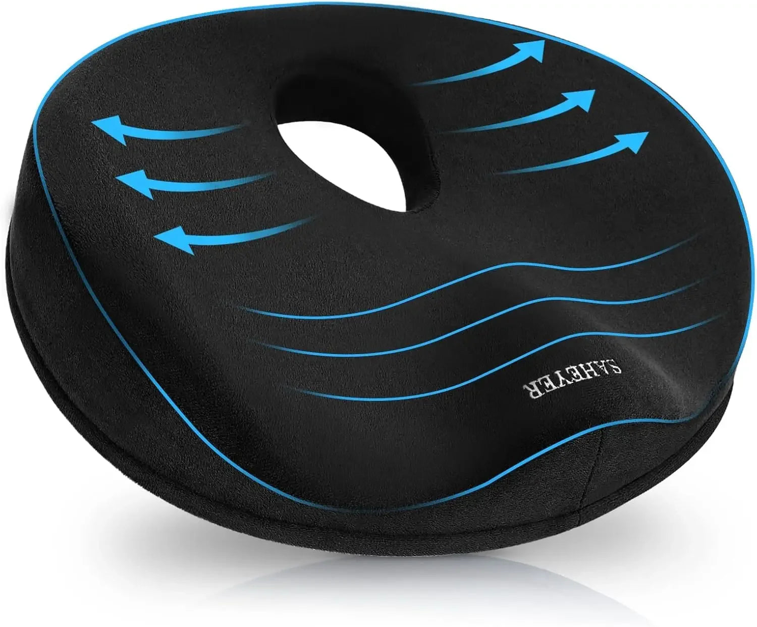 Memory Foam Donut Cushion for Tailbone Pain Relief, Sciatica & Hemorrhoids - Comfortable Seat Pillow for Office, Car & Home Use Peaceful Pleasures Health and Wellness United States