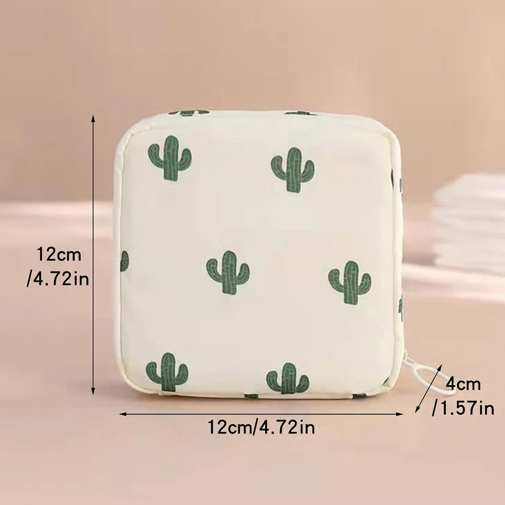 Cartoon Sanitary Pad & Lipstick Storage Pouch | Large Capacity
