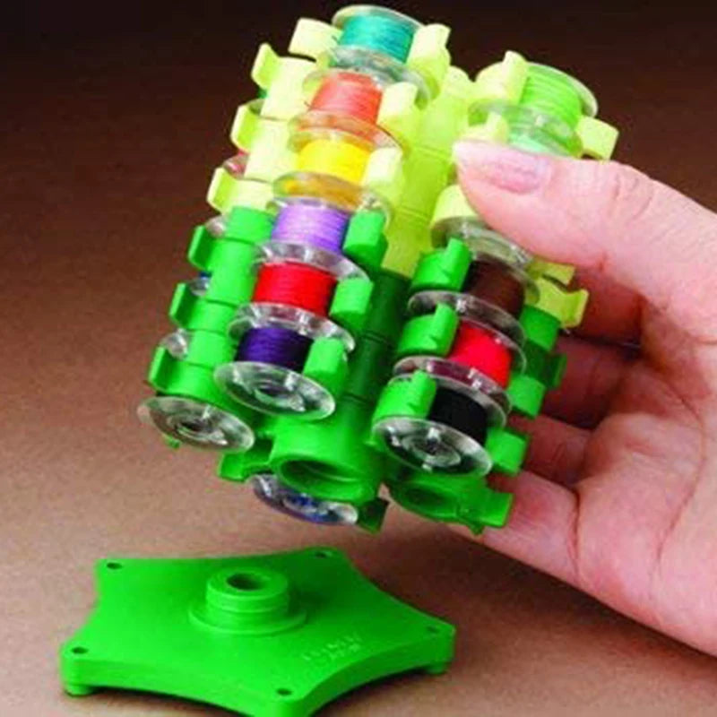 Rotary Bobbin Holder Tower Detachable Bobbin Clips Thread Storage Rack for Sewing Machine Bobbins Organizer Sewing Supplies Peaceful Pleasures Health and Wellness