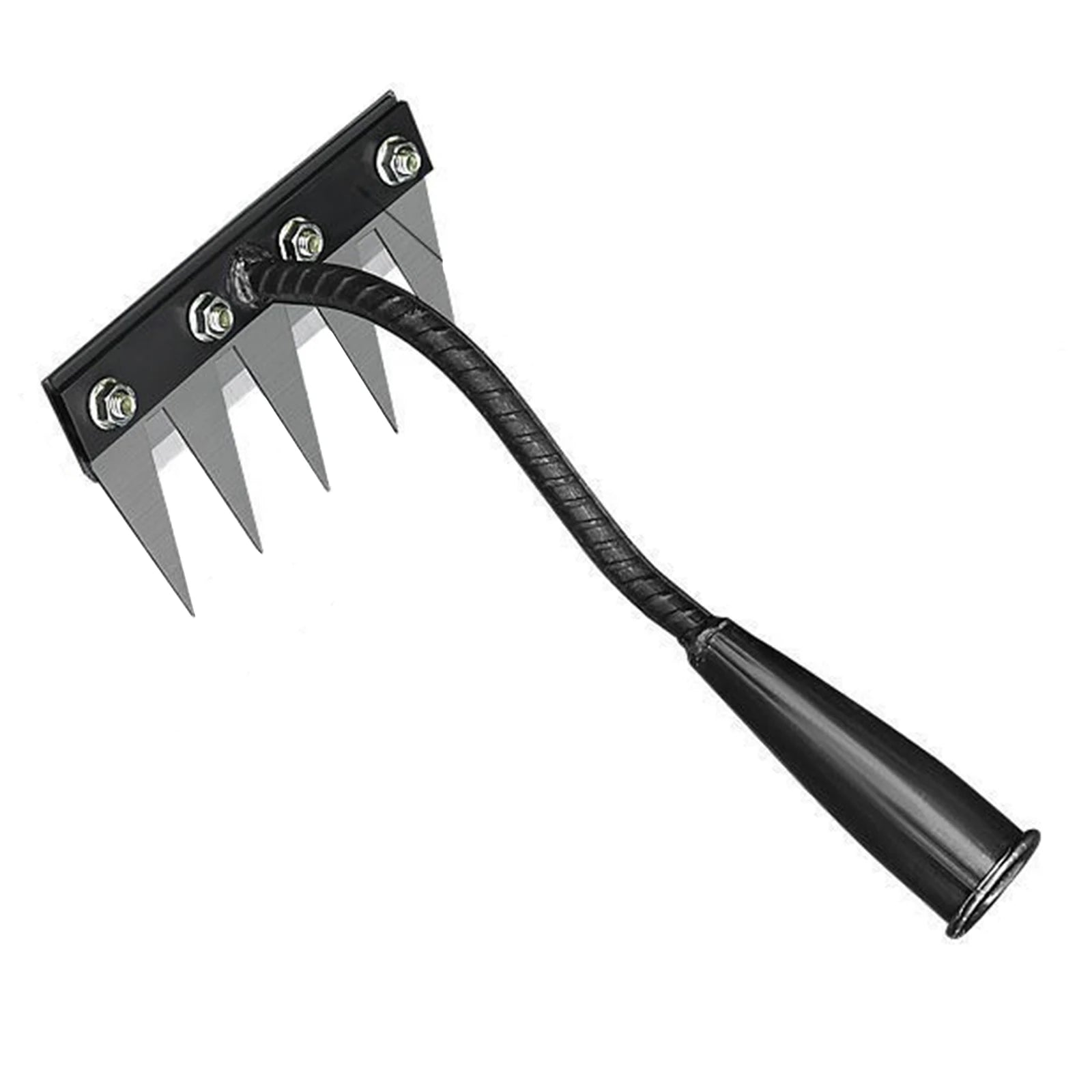 Steel Garden Weeder Rakes Adjustable Gardens Hand Weeder Nail Rake Heavy-Duty Weeding Puller Tool for Gardening and Weedings Peaceful Pleasures Health and Wellness Black 6 teeth