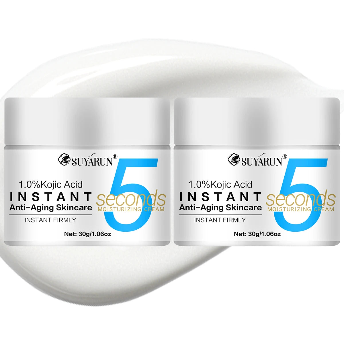 SUYARUN 5 Seconds Moisturizing Firming Cream - Jojoba Oil and Green Tea, quick absorption anti-aging moisturizer. Peaceful Pleasures Health and Wellness 30g-30g