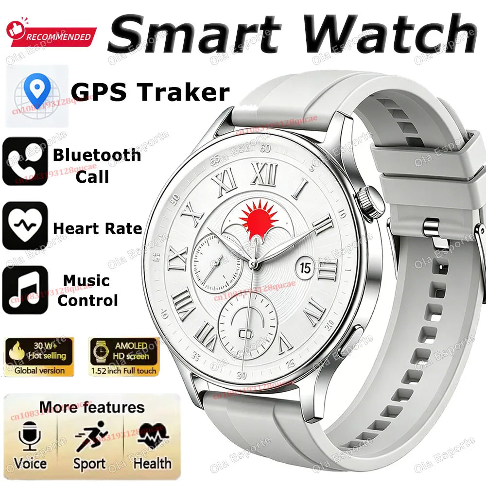 Men's GPS Smartwatch 1.52" AMOLED BT Calls NFC IP68 Waterproof