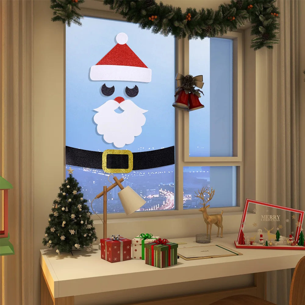 2025 Christmas Wall Sticker Xmas Door Stickers Cartoon Santa Snowman Merry Christmas Decor For Kid Room New Year Decoration 2026 Peaceful Pleasures Health and Wellness